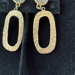 Tat 2 Designs Hammered Silver & Gold Dangle Earrings